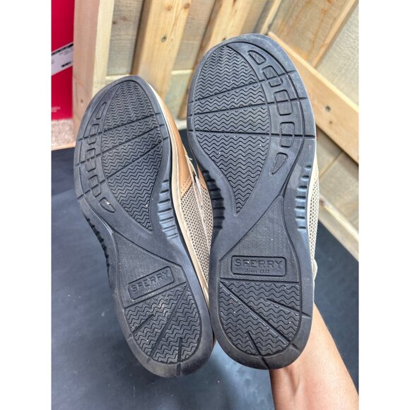 Sperry Womens Memory Foam Tan & Gold Boat Shoes Size 5.5 - Picture 7 of 8